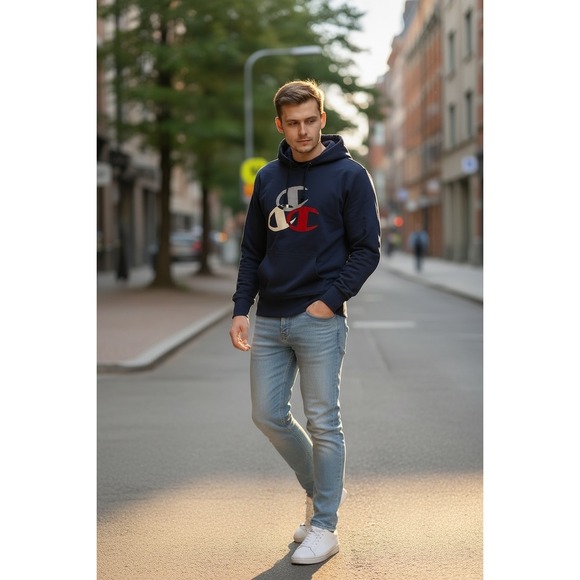 Champion Pullover Hoodie Logo Sweatshirt Men's Xl - Picture 6 of 6